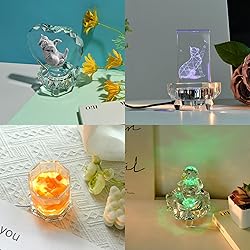 IFOLAINA Crystal LED Light Base Multicolor Changing