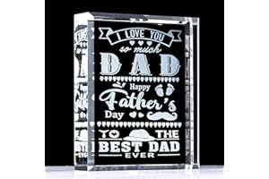 MOVDYKA DAD Gifts From Daughter Wife, Crystal Paperweight Personalized Father Day Gifts For Dad From Son, Engraved Best Dad Ever, I Love You So Much Dad (Crystal Gifts for Dad)