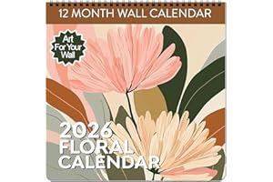 ETERNA GOODS 2026 Floral Art Calendar | Modern Art Deco Flower Wall Calendar for 2026, Get Lost In Vintage Beauty with This Elegant Floral Aesthetic Hanging Wall Planner For Your Boho Home