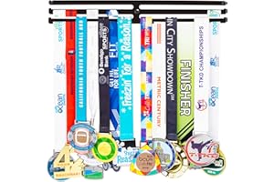 Miayork Medal Holder Display Hanger Rack Medals-Black Medal Holder Wall Mount Easy to Install Race Runner Medal Frame 3 Lines Perfect Medal Holder