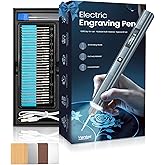 Vanlgs Engraving Pen for Metal Wood Glass Plastic Gift for Teens, Grey Pro | Engraving Tool with LED Lights, 5 Variable Speed, Rechargeable 31Bits DIY Art and Craft Kit fot Adults Beginners