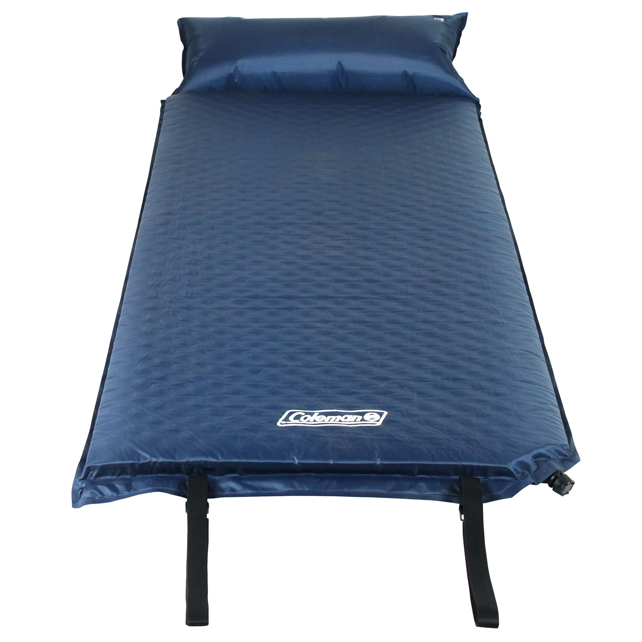 Coleman Self-Inflating Sleeping Pad with Pillow, Lightweight Inflatable Camp Pad with Extra Support & Quick Deflation, No Air Pump Needed