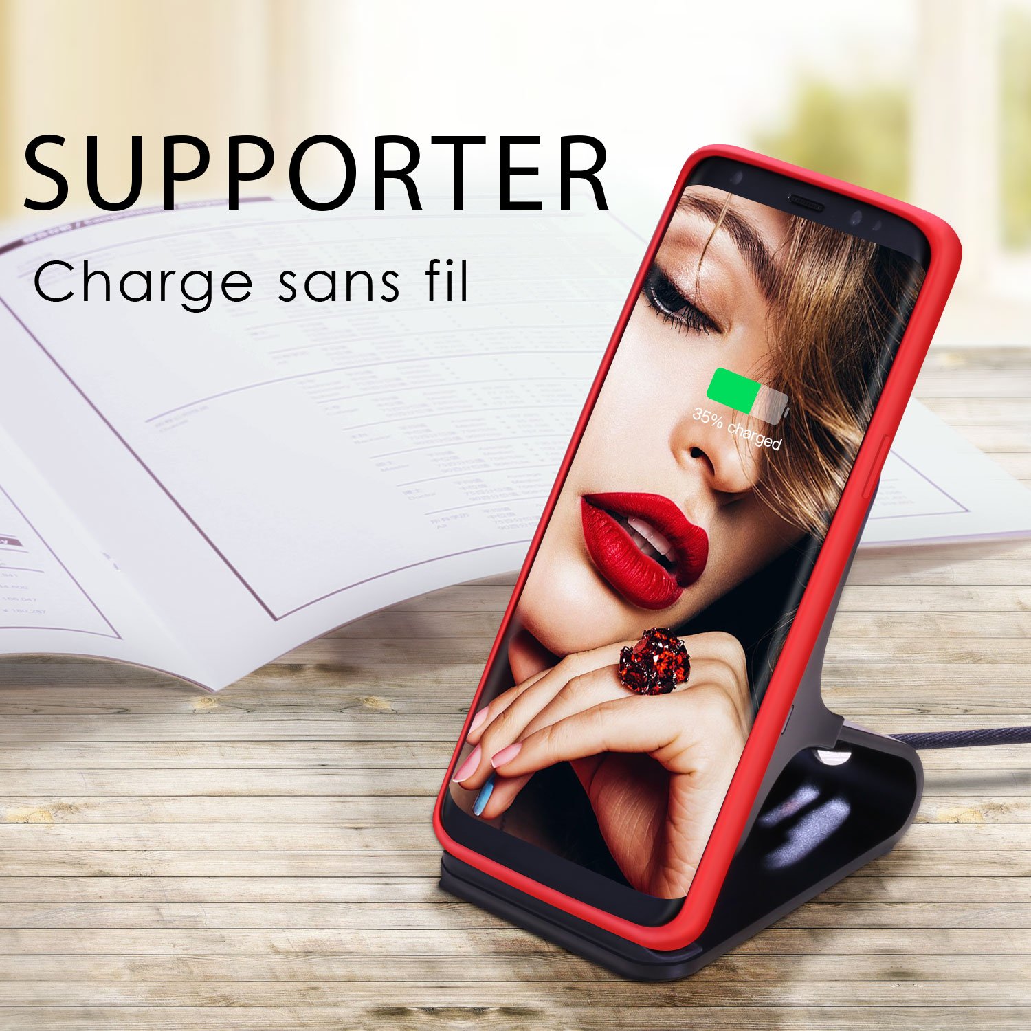 JASBON Coque Samsung Galaxy S9, Coque Silicone Liquide Anti-rayure,  Housse Protection Silicone Anti-choc Gel Case pour Samsung Galaxy S9 – Rouge