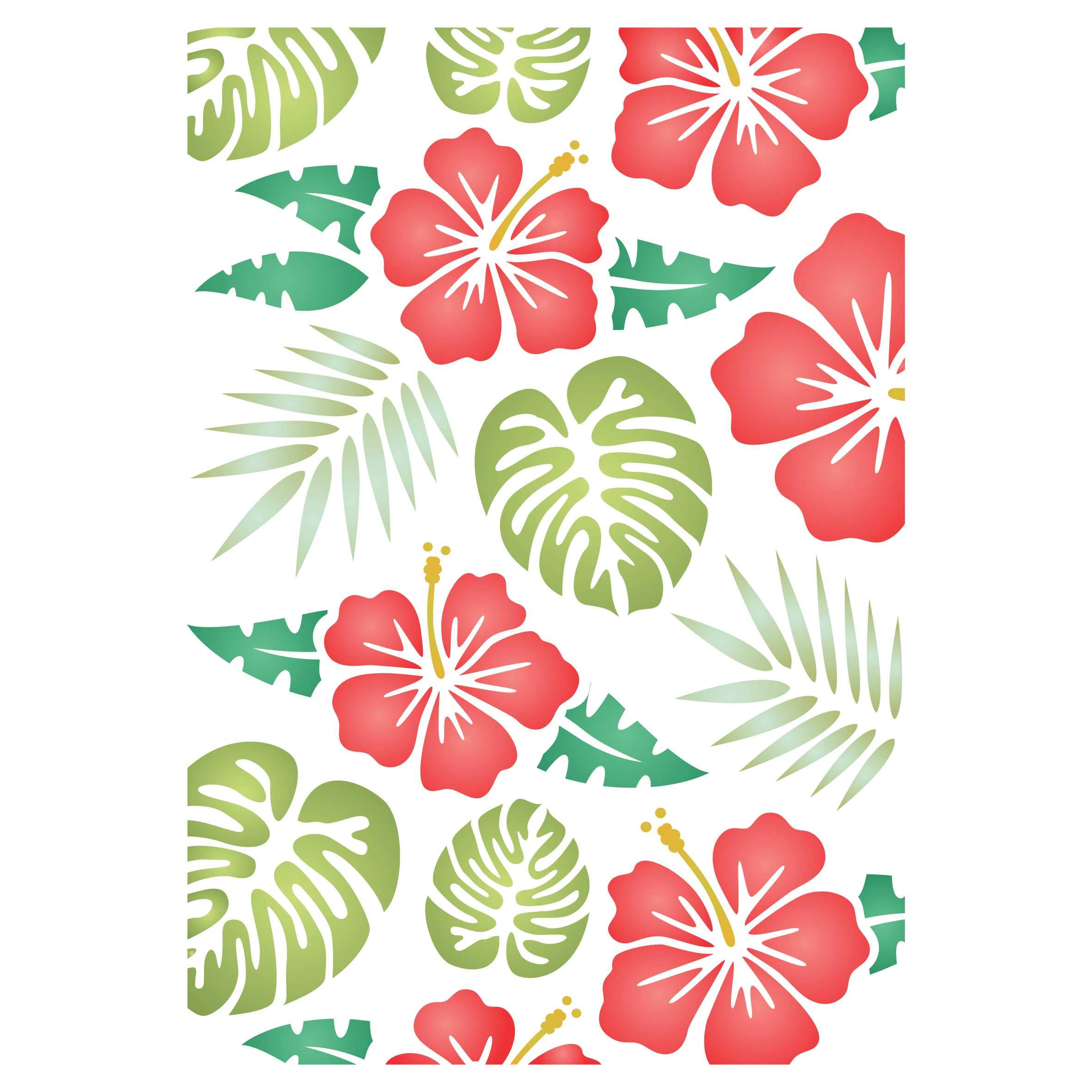 Tropical Layering Stencil, 11.43 x 16.51 cm - Layering Stencil use to add Texture and Design to Mixed Media Backgrounds