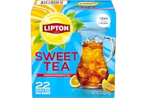Lipton Southern Sweet Tea Iced Tea Drink Mix 22 Family Size Tea Bags 90.7g Box