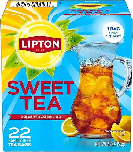 Amazon.com : Lipton Southern Sweet Iced Tea Bags, Family Size Zero