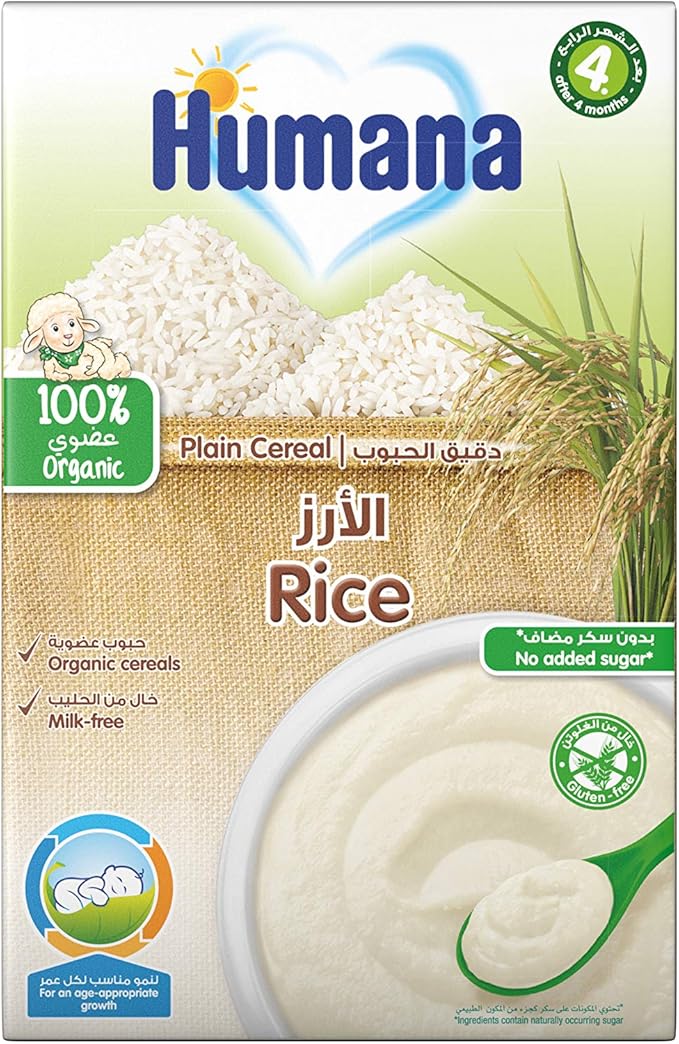 Humana Organic Rice Infant Cereal, From 4 months milkfree