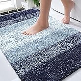 OLANLY Bathroom Rugs Mat 30x20, Extra Soft Absorbent Microfiber Bath Rugs, Rubber Backing, Quick Dry, Machine Washable Bath Mats for Bathroom Floor, Tub and Shower, Home Decor Accessories, Airy Blue
