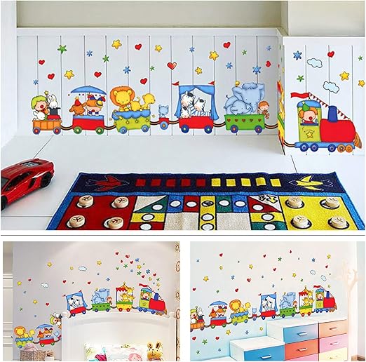 Wandsticker4u Wandtattoo Fahrzeuge Zirkus Babyzimmer Junge I Wandbilder 170x70 Cm I Wandsticker Jungs Zug Tiere Clown Elefant Giraffe Autos Bunt I Wand Deko Kinderzimmer Jungenzimmer Gross Amazon De Baumarkt