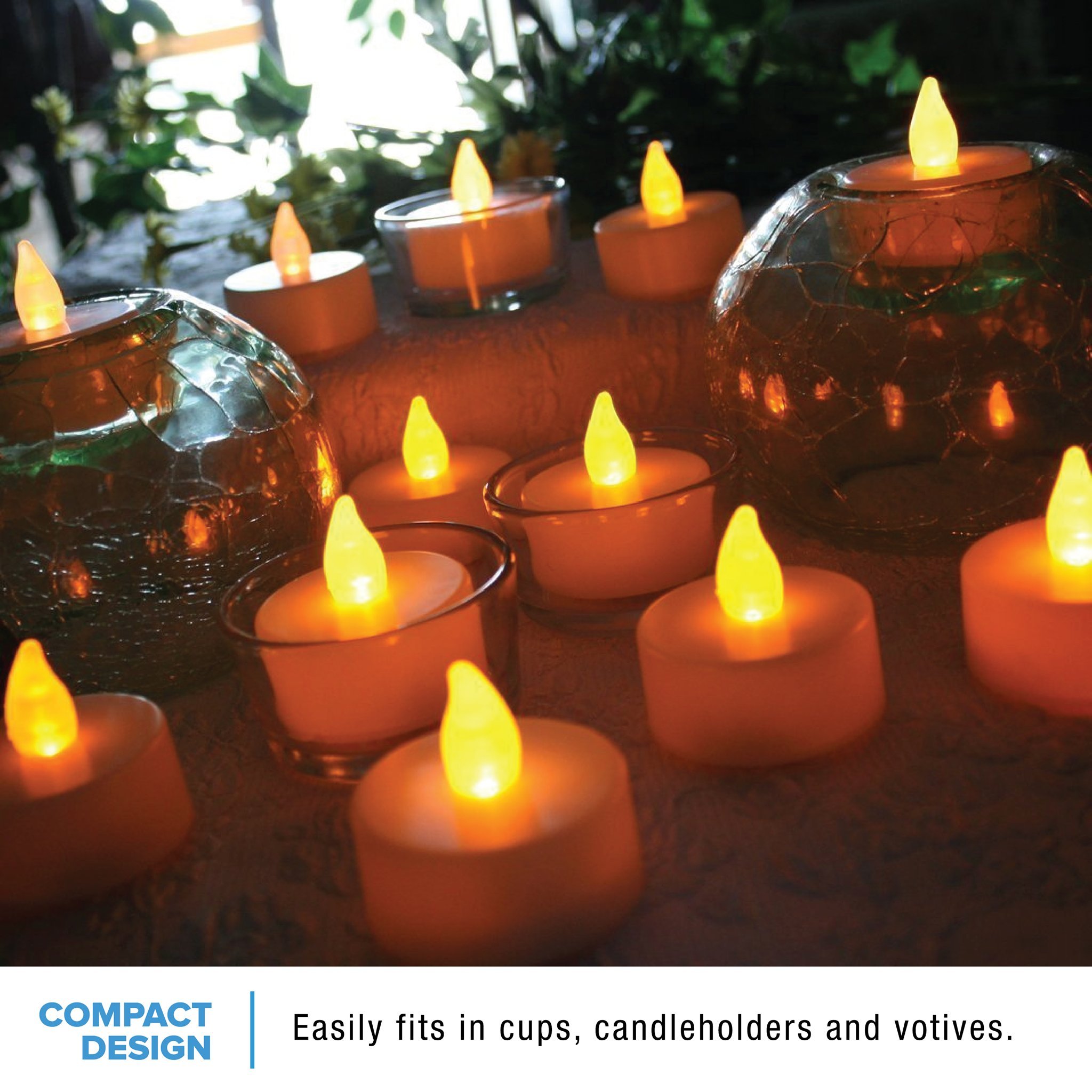 Realistic Bright Flameless LED Tea Light Candles, Bright, Flickering
