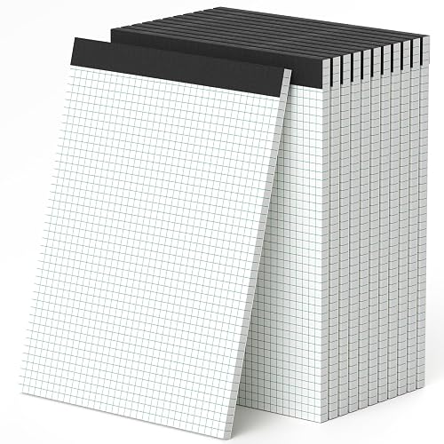 AILZFEI Graph Paper 8.5 x 11 Grid Paper Pad Quad Ruled, 12 Pack, 30 ...