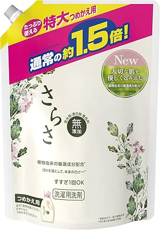 Amazon さらさ 無添加 植物由来の成分入り 洗濯洗剤 液体 詰め替え 約1 5倍 10g さらさ ドラッグストア