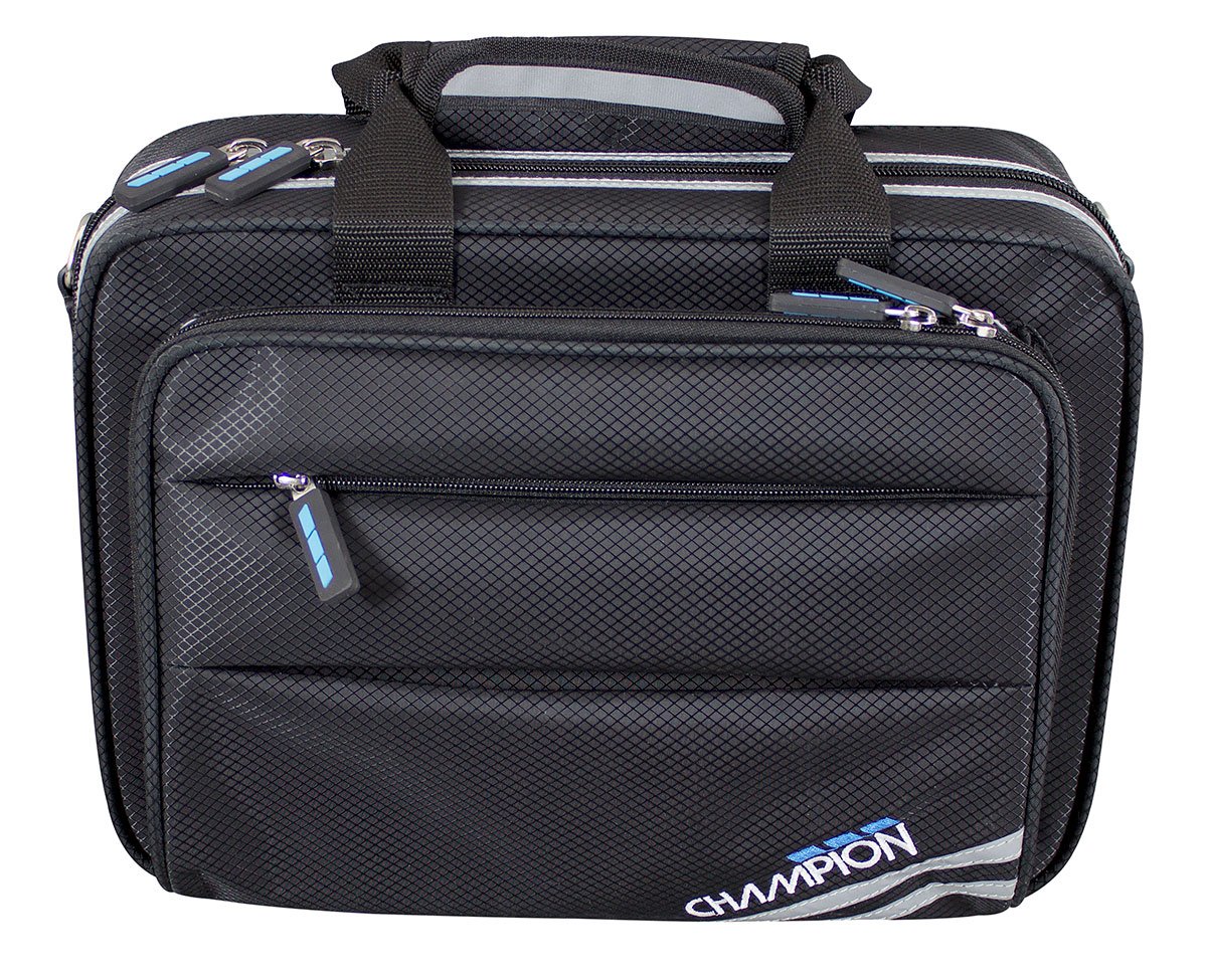 Champion Bb Clarinet Carry Case Shoulder Strap & Accessory Pocket for Mute Music Sheet & Phone - Plush Velour Moulded Interior for Student and Professional Instrument Protection