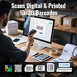 Tera 2D QR Barcode Scanner Wireless USB 2.4G 100m Orange D5100 view 6