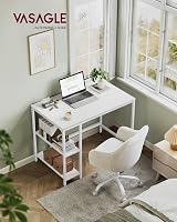 VASAGLE Computer Desk 100x50x76 cm Maple White LWD046W01 view 2