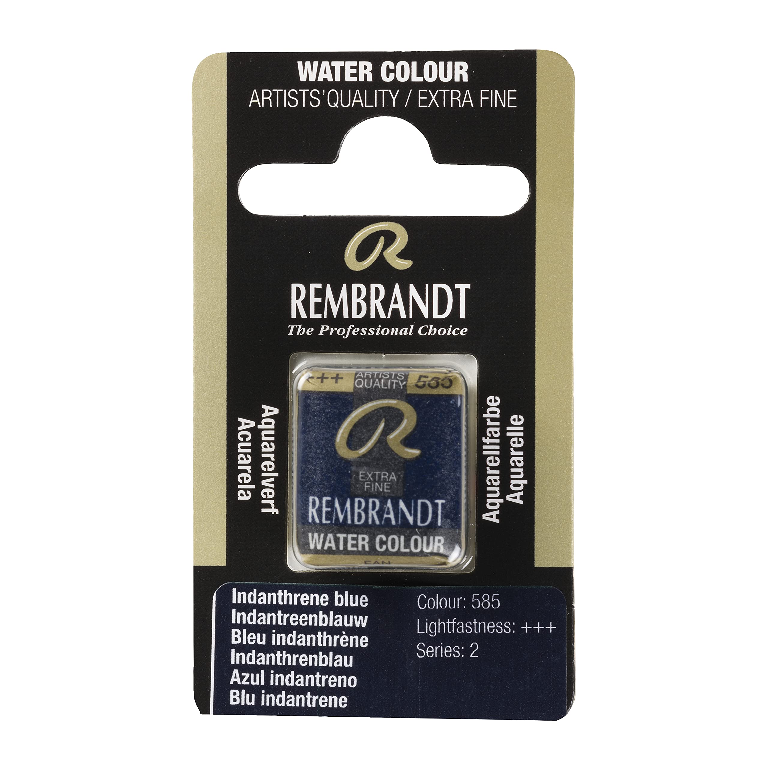 Rembrandt Talens Watercolour Paint: Half Pan Indanthrene Blue