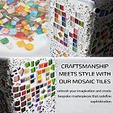 Meschett 500g Glass Mosaic Tiles Irregular Crystal Bulk Blue for DIY Crafts view 5