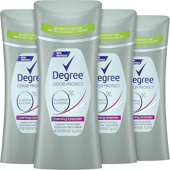 Degree 0 Aluminum Free Deodorant 48H Odor Protection Calming Lavender