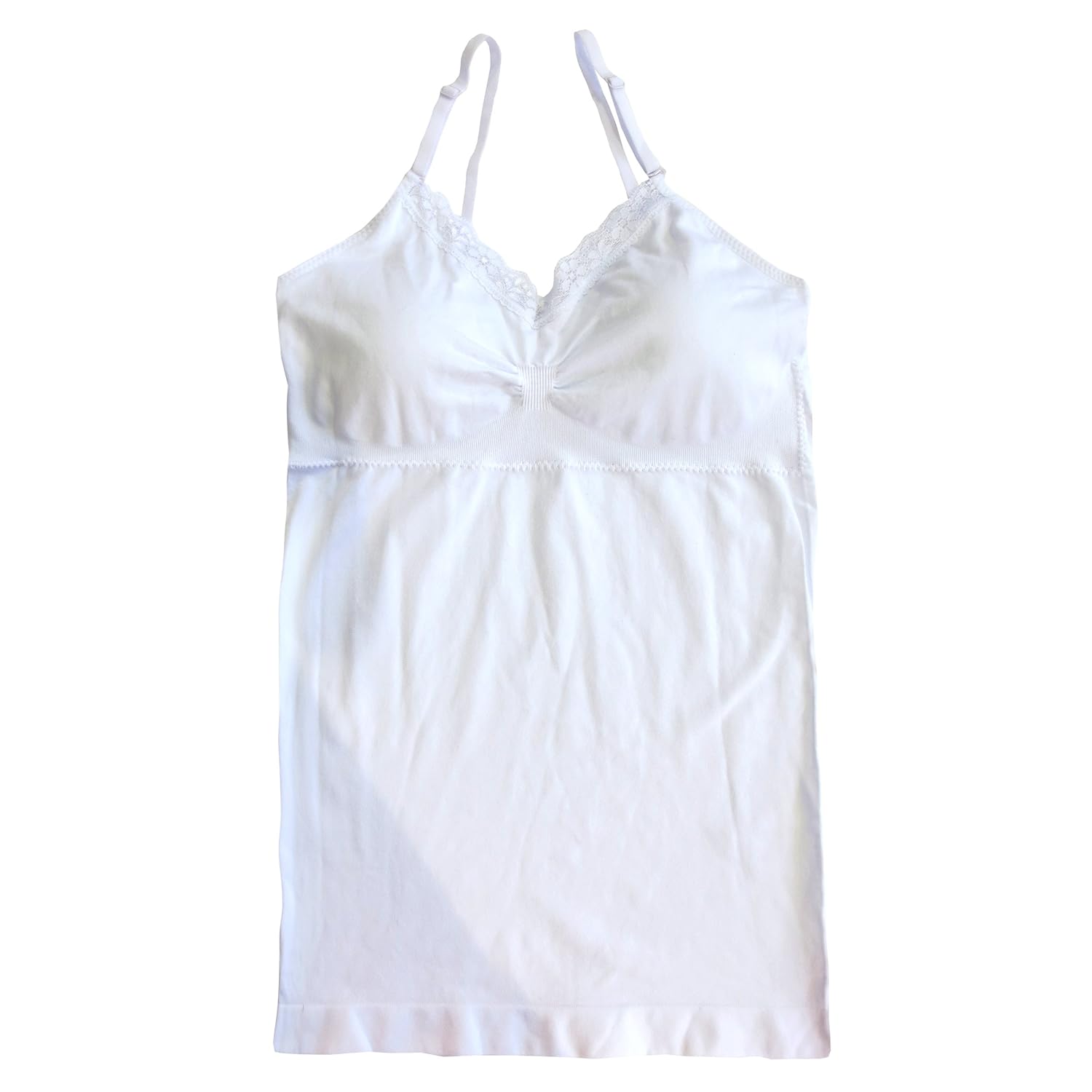 Coobie Seamless Camisole with Shelf Bra and Lace Trim