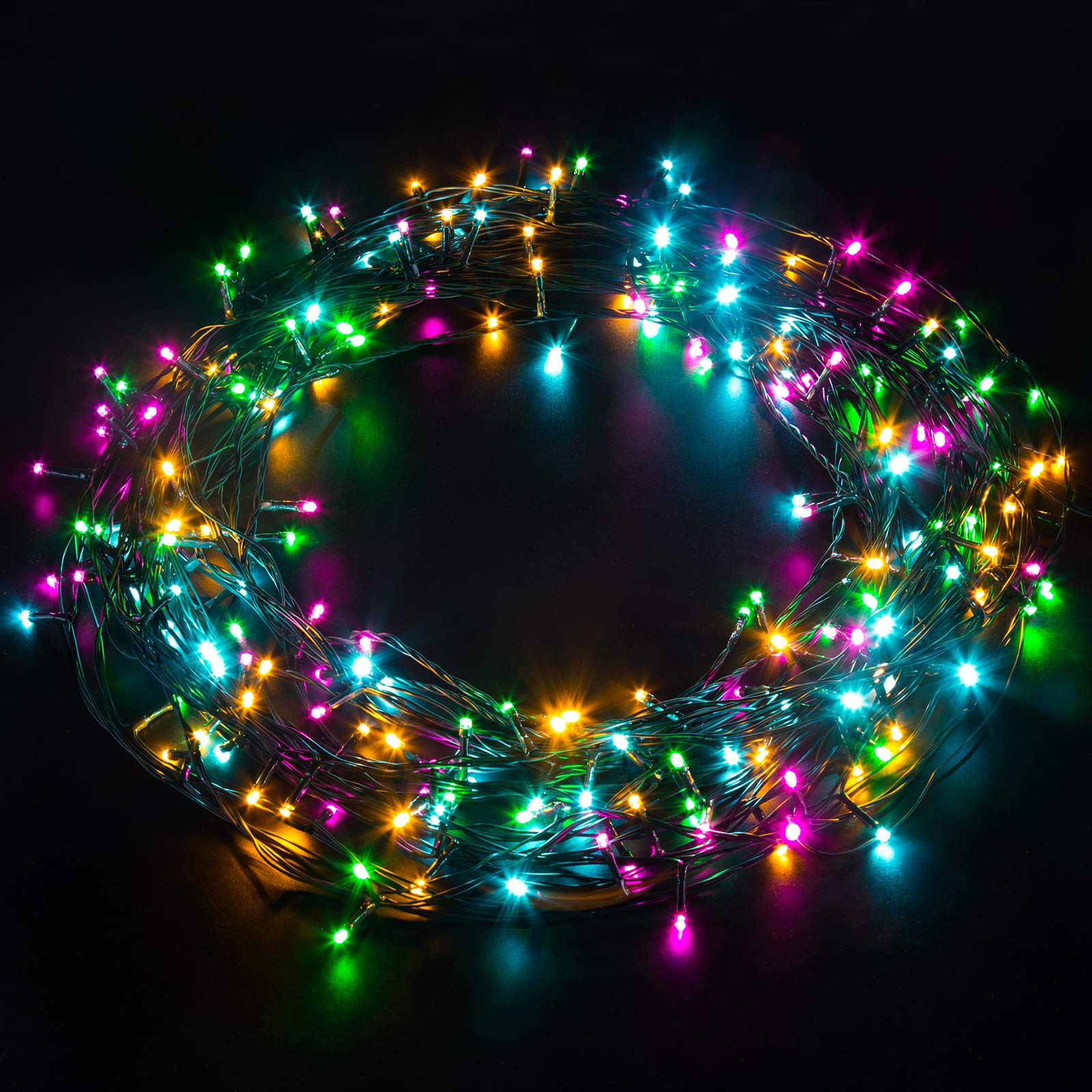Elegear Christmas String Lights 200 LED 20M Multicoloured Christmas Lights Mains Powered, 8 Modes IP44 Outdoor Xmas Fairy Light for Xmas Tree Wedding Home Party Garden Indoor Decoration