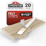 X-Protector Chair Leg Floor Protectors 20 Pcs Felt Strips Adhesive