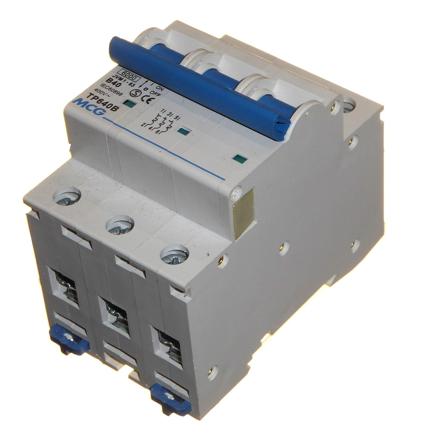 40 Amp Triple Pole MCB Circuit Breaker Three Phase 400v 6kA for DIN