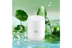 BAMCOO Mini Humidifiers for Bedroom 350ml Small Plants Humidifier Indoor Portable Travel Desk Cool Mist Humidifier, Auto Shut-Off 2 Mist Modes Humidificador for Bedroom Plants Travel Office Desk Car White