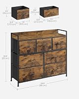 SONGMICS Chest of Drawers 7-Drawer Cabinet Rustic Brown Black LTS137B01 view 2