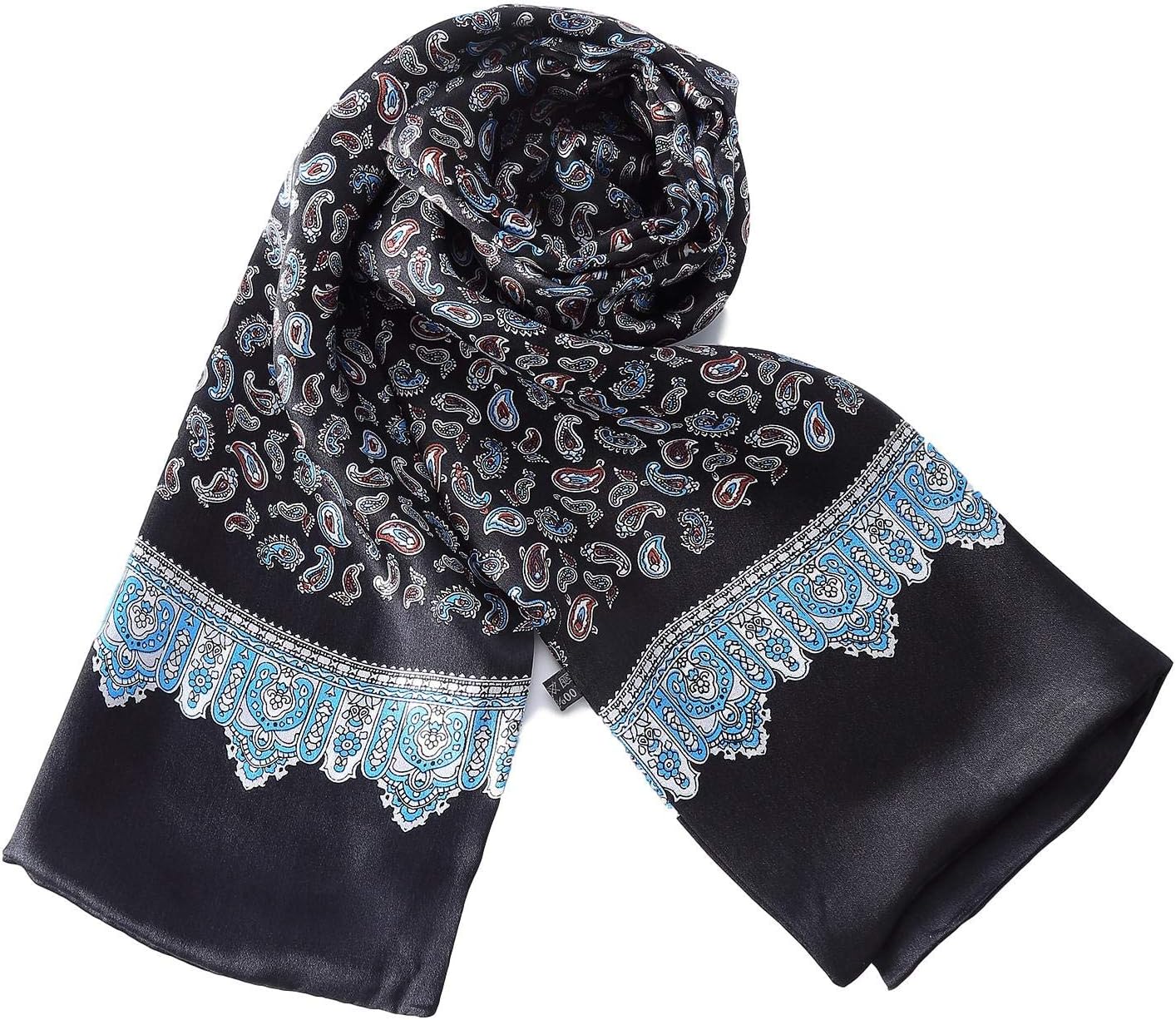 Long Charmeuse Satin Silk Scarf for Men
