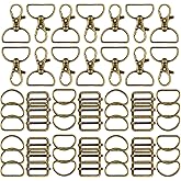 Hotop 56 Pieces D rings for purse bag hardware purse hardware for bag making buckles craft (Bronze,30 mm)