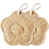 QFGasre 2PCS Travel Loofah Exfoliating Body Scrubber Made with Natural Egyptian Shower Loofah Sponge Shower Exfoliator for Women and Men