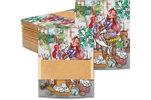 JKIOO 100 Pcs With Design Patterns Kraft paper Bags Packaging Bags3.94x4.92In,Resealable Bags Foil Pouch Bags for Food Storage and Tea,Coffee Bean,Snack Candy for Small Business (JK8014)