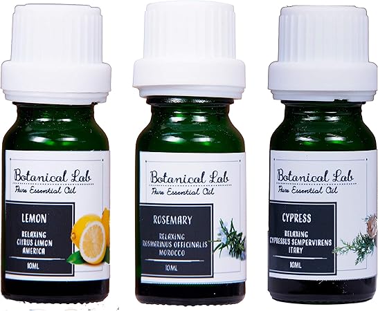 Amazon Botanical Lab アロマ 精油 エッセンシャルオイル セラピーブレンド 集中力 ３本 セット レモン サイプレス ローズマリー 10ml 3 Botanical Lab アロマオイル