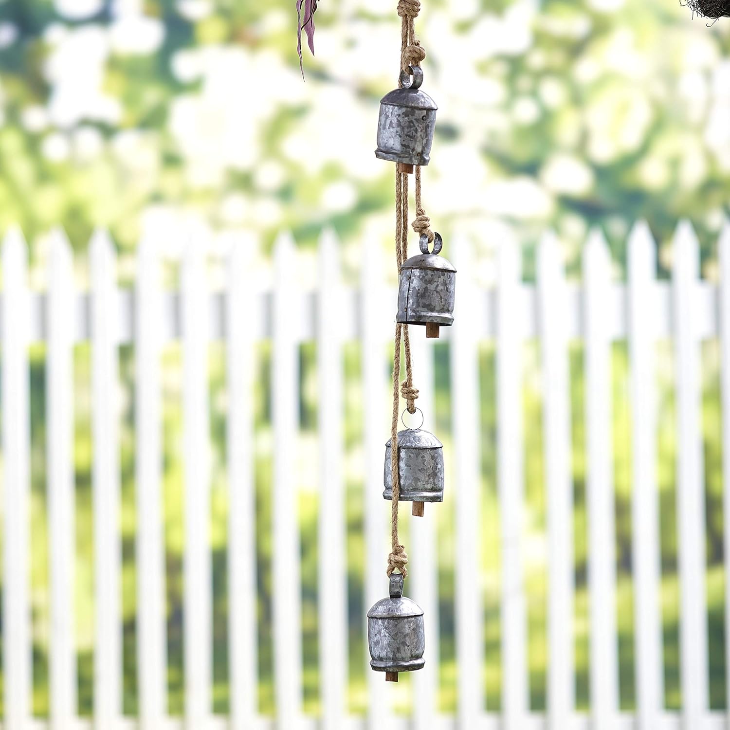 The Lakeside Collection Handcrafted Hanging Bell Cluster Wind Chimes for Outdoors - Gold : Garden & Outdoor