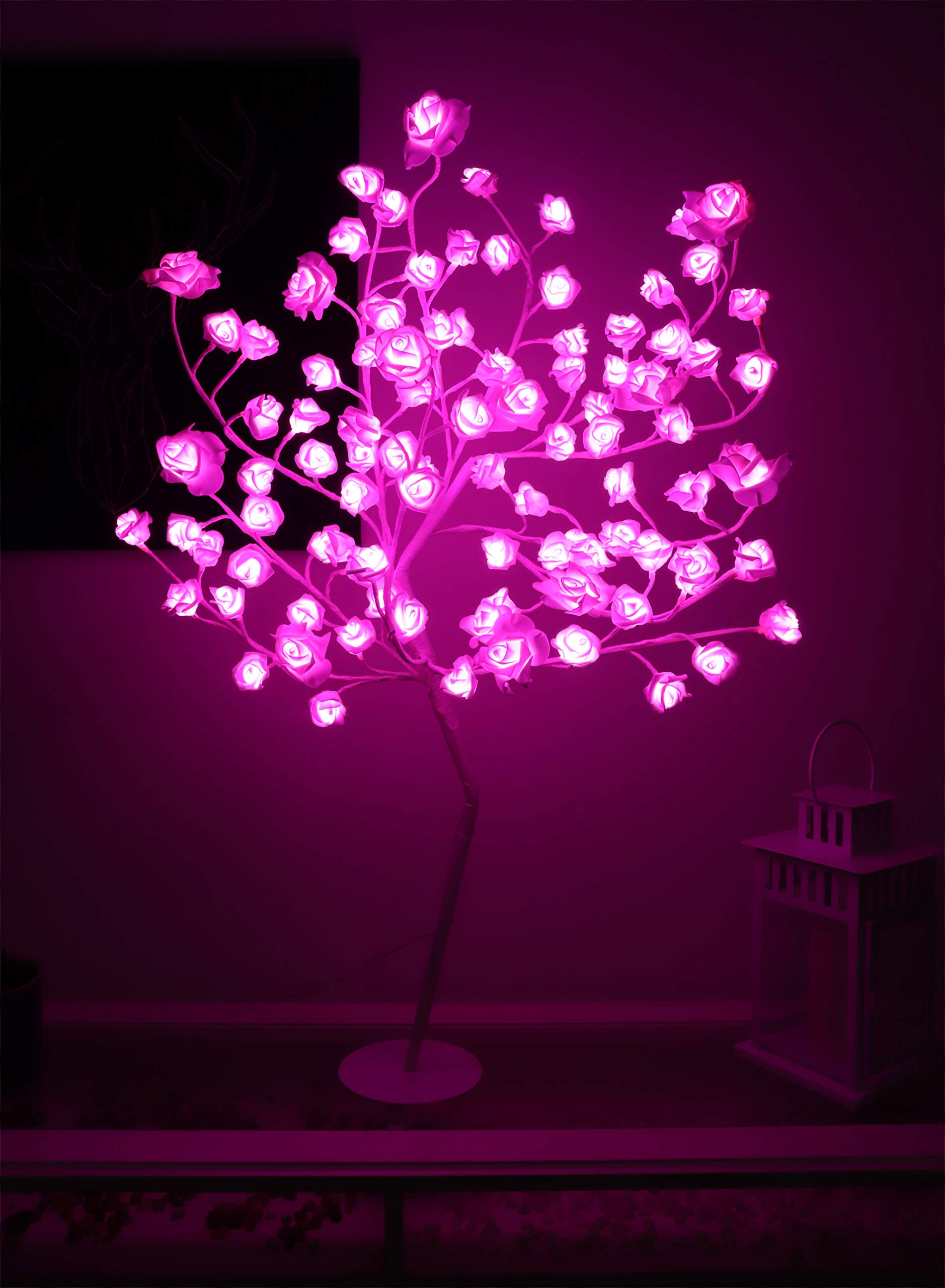 Premier 90cm Pink LED Rose Flower Tree - Garden Lighting - Christmas Lighting - Indoor/Outdoor Use
