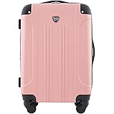 Travelers Club Chicago Hardside Expandable Spinner Luggage, Rose Gold, 22" Carry-On
