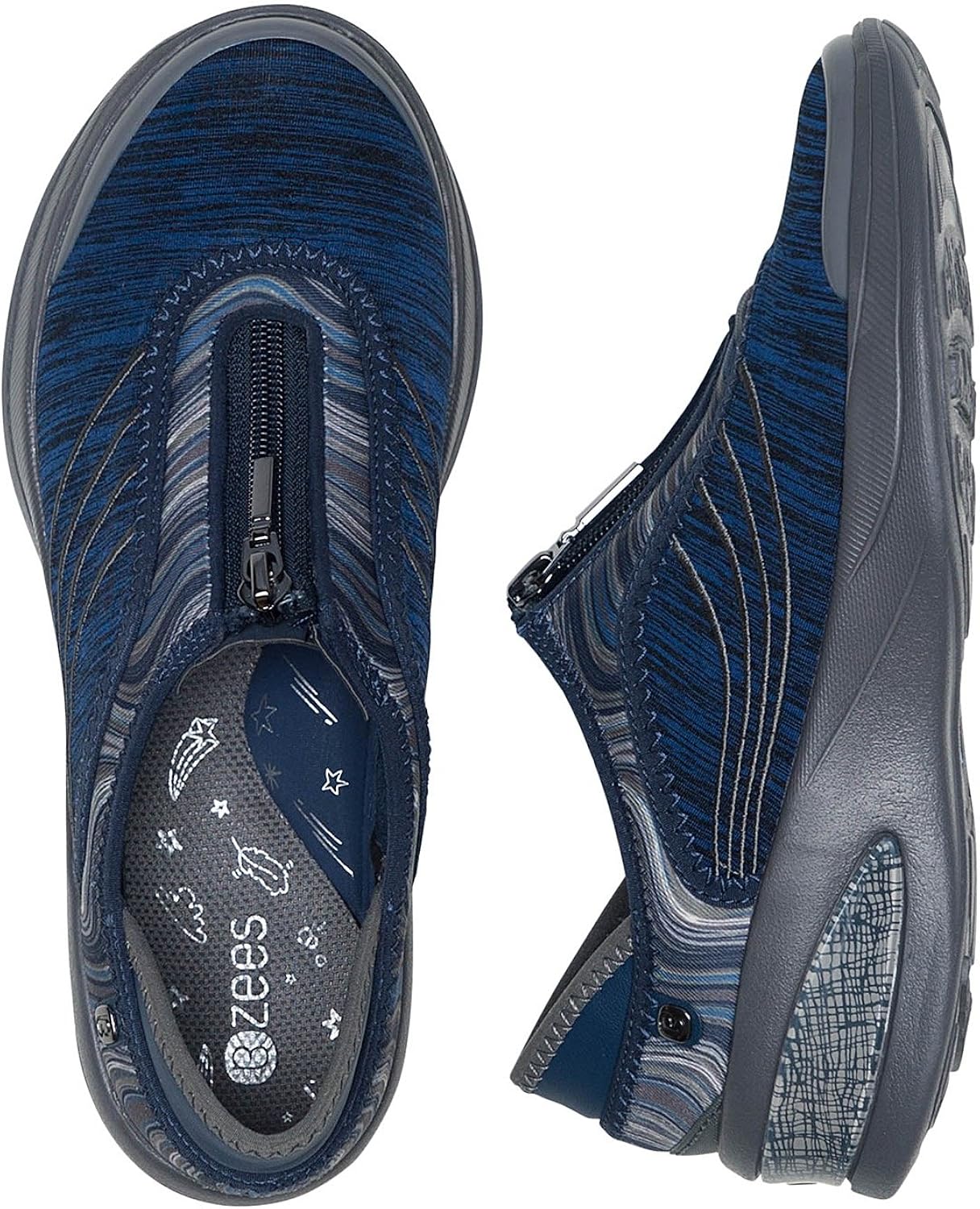 Bzees by Naturalizer Fancy Zip Shoes, Navy, 10