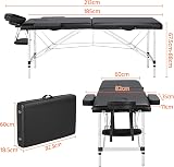 Yaheetech Portable Massage Bed 60cm Black Adjustable Height 2 Section view 3