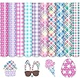Tintnut Plaid HTV Heat Transfer Vinyl - 10 Sheets 12 X10 Inches Pastel HTV Pastel Heat Transfer Vinyl Easter HTV Iron on Vinyl Spring Floral HTV for T-Shirts Compatible with Cricut or Silhoutte Cameo…