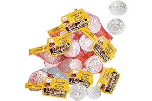The Dreidel Company 6-Pack Mesh Bags Chocolate Coins, Dairy Free, Dark Chocolate, Made in Israel, Kosher Parve Certified