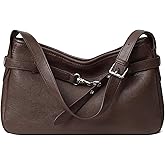BOSTANTEN Medium Vegan Leather Shoulder Handbag for Women Vintage Lightweight Hobo Purse with Adjustable Wide Strap for Work
