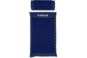 Kanjo Acupressure Mat and Pillow Set for Back Pain Relief & Neck Pain Relief, with Pressure Points for Muscle Pain Relief with Travel Bag - Navy