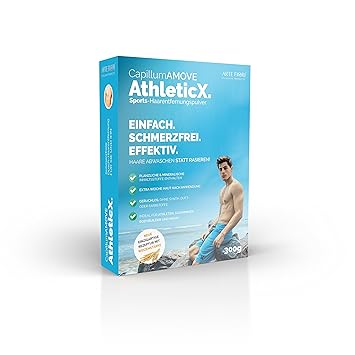 Capillum AMOVE AthleticX [Geruchlos] 300g - Schmerzfreies Dusch Haarentfernungcreme Pulver mit pflegender Weizenstärke für ex