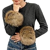 RainFlowwer Faux Fur Wrist Cuffs, Winter Short Furry Arm Warmer Fluffy Wirstband Ankle Warmer
