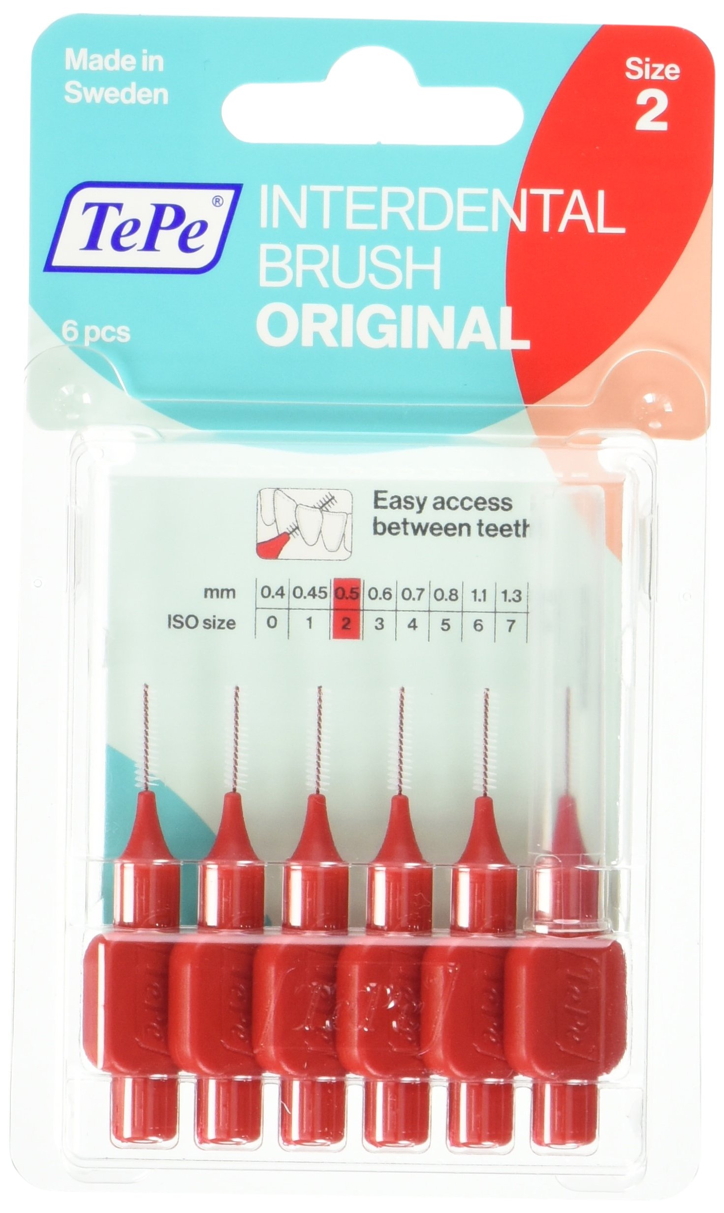 TePe interdental brushes in blister packaging red 0.5 mm 3 x 6 pieces