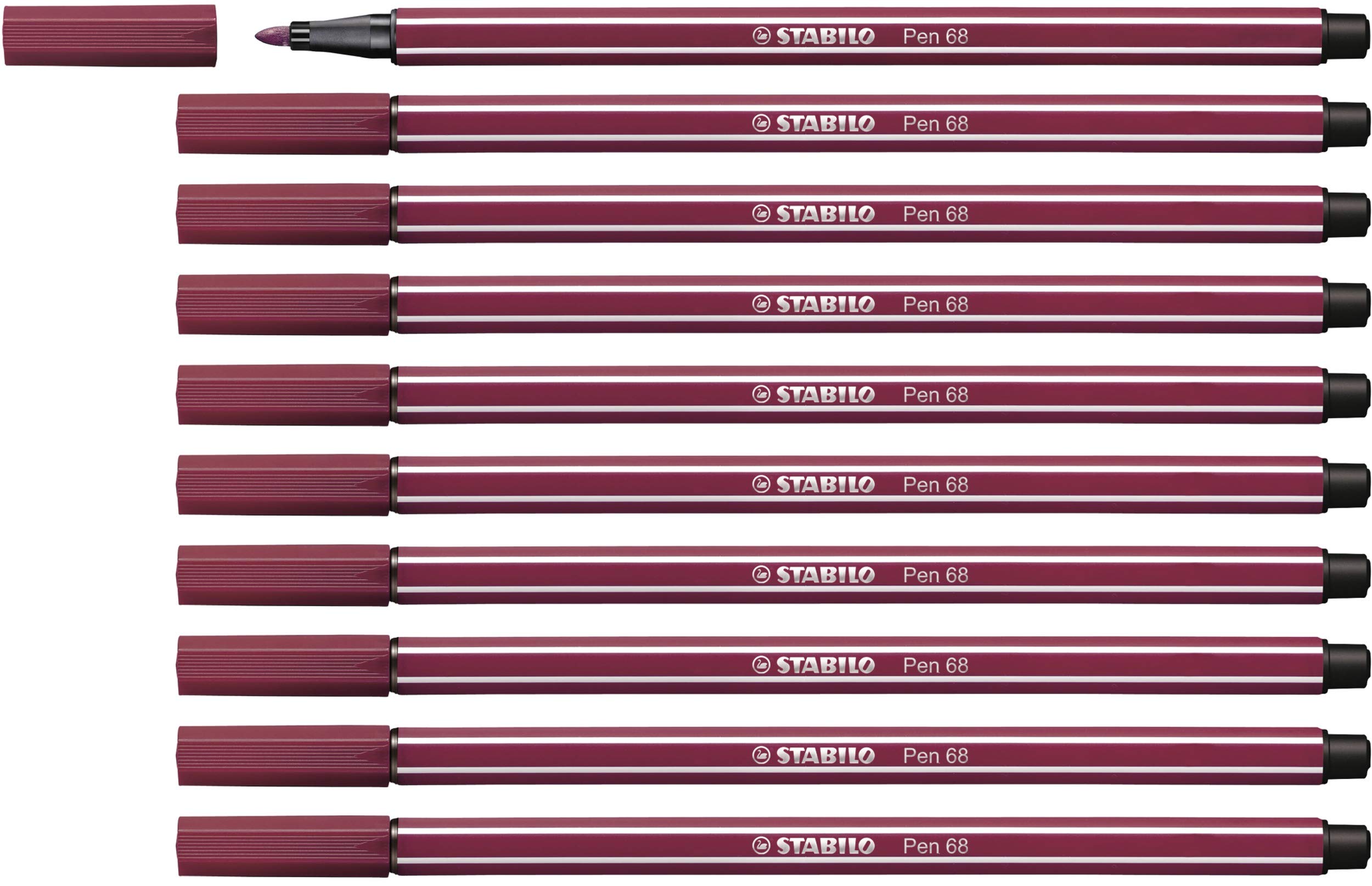STABILO Pen 68 - Premium Fibre-Tip Pen - Pack of 10 - Purple