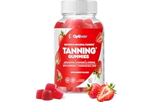 Optiwav Tanning Gummies for Women - Self Tan Supplement That Work Fast Without Sun - Daily Chews with Beta Carotene Astaxanthin Lycopene Vitamins for Skin Health Glow Up Sunless Tan - Vegan Sugar Free