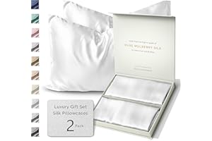 Colorado Home Co Silk Pillowcase 2 Pack - Silk Pillowcase for Hair and Skin - King Size Pillow Cases Set of 2-100% Mulberry Silk Pillowcase 2 Pack Pure White with Zipper