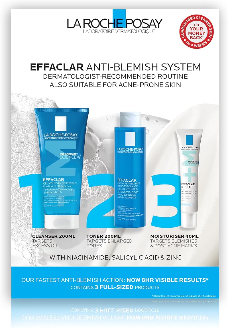 La Roche-Posay Effaclar 3-Step Anti-Blemish System Kit Cleanser Toner