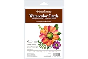 Strathmore 400 Series Watercolor Cards, Cold Press, 5x6.875 inches, 6 Pack, Envelopes Included - Custom Greeting Cards for Weddings, Events, Birthdays
